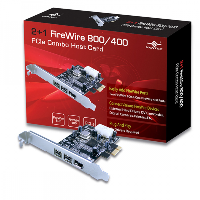 Vantec UGT-FW210 2+1 FireWire 800/400 PCIe Combo Host Card