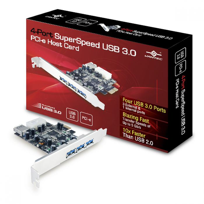 Vantec UGT-PC341 4-Port SuperSpeed USB 3.0 PCIe Host Card