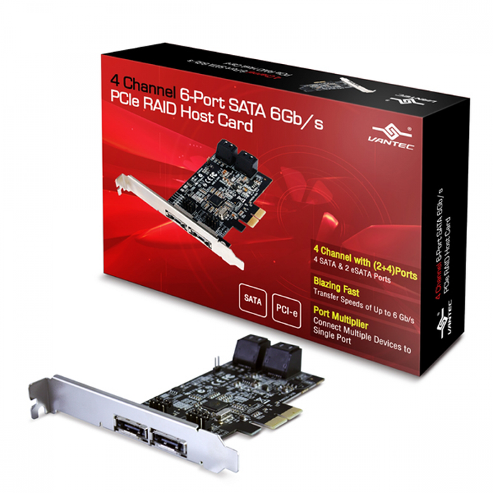 Vantec UGT-ST644R 4 Channel 6-Port SATA 6Gb/s PCIe RAID Host Card