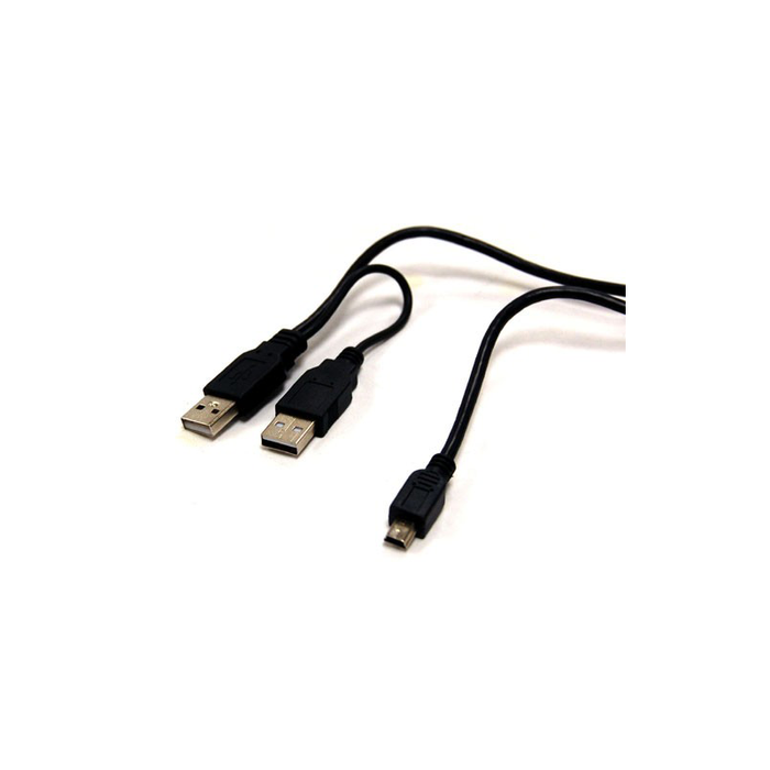 Bytecc USB2-HD201 2.0 Y cable, A male x 2 to Mini B 5pin male x1, for 2.5" Enclosure or USB2.0 Hub