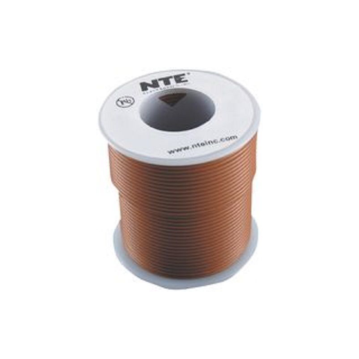 NTE Electronics WH18-01-1000 Hook Up Wire 300V 18 Gauge Stranded 1000' Brown