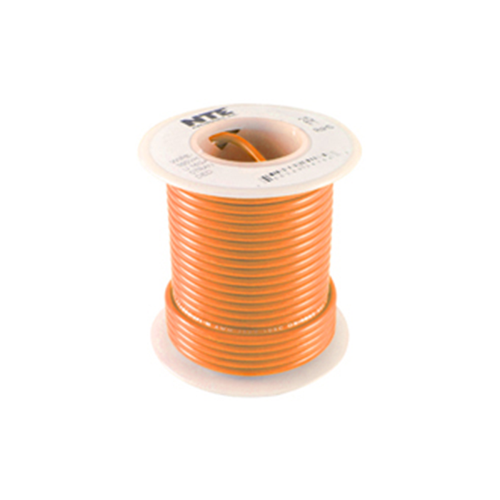 NTE Electronics WH24-03-100 Hook Up Wire Stranded Type 24 Gauge 100' Orange