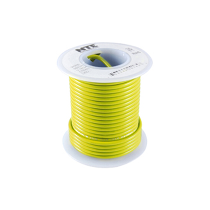 NTE Electronics WH24-04-100 Hook Up Wire Stranded Type 24 Gauge 100' Yellow