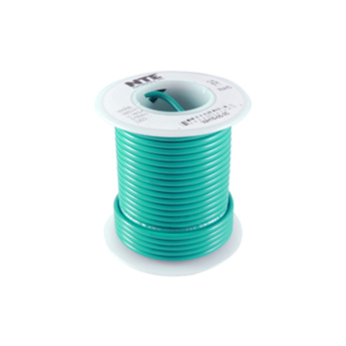NTE Electronics WH24-05-100 Hook Up Wire, Stranded, Type 24 Gauge, 100' Length, Green