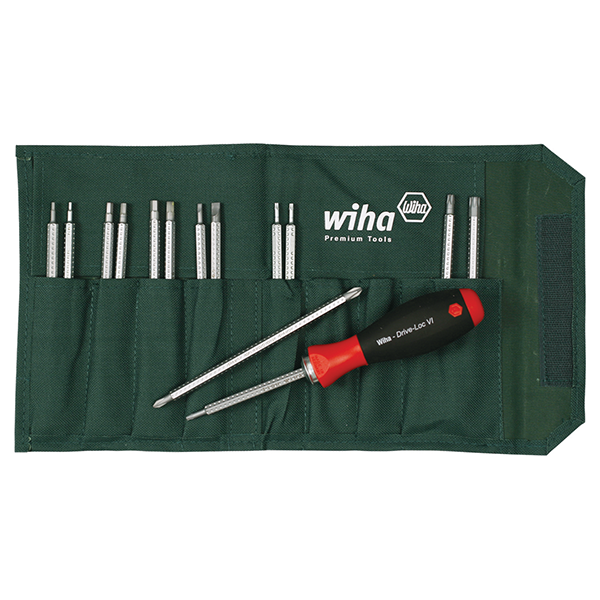 Wiha 28189 15 Piece Drive-Loc VI Slotted/Phillips/Security TORX®/Hex Pouch Set