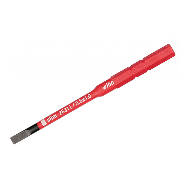 Wiha 28424 2.5mm x 75mm Insulated Slotted Torque Screwdriver Blade