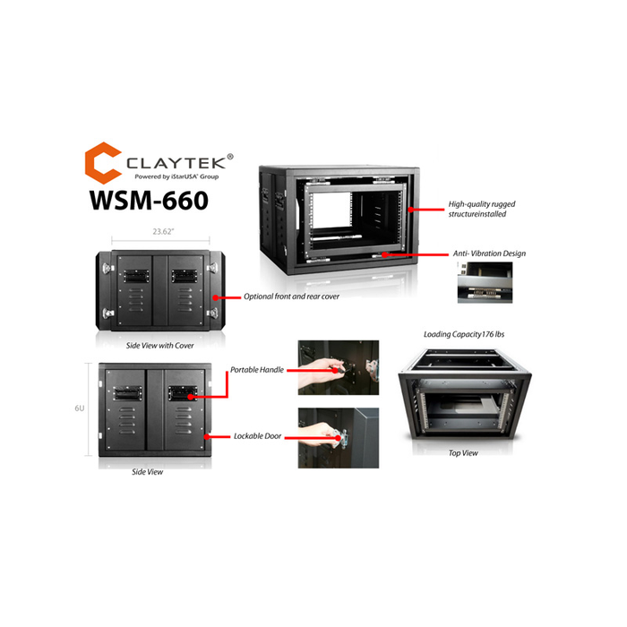 iStarUSA WSM-660 6U 600mm Depth Rackmount Server Cabinet