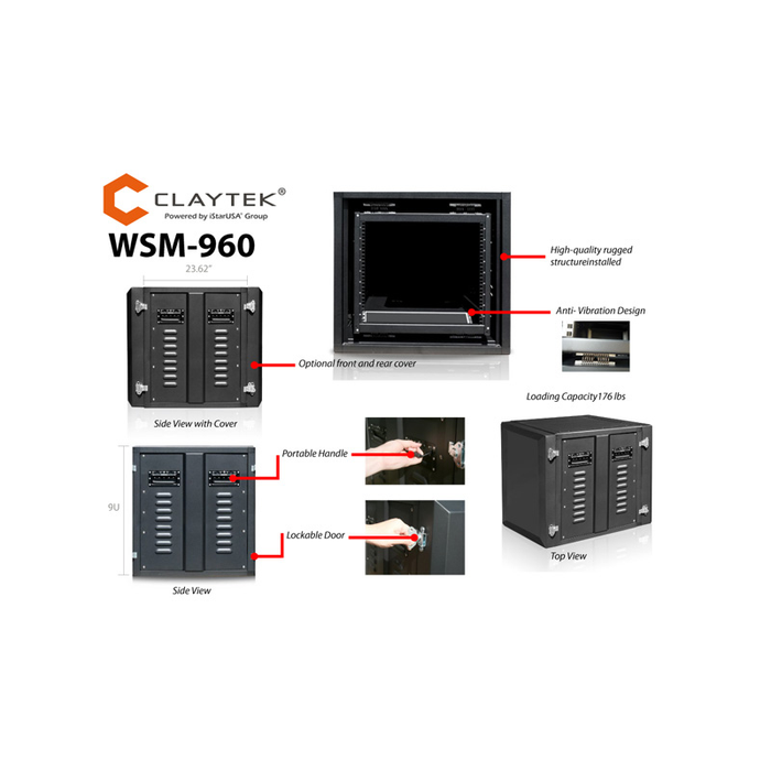 iStarUSA WSM-960 9U 600mm Depth Rackmount Server Cabinet