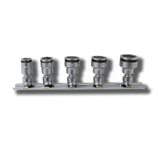 Ko-Ken RS2441MZ/5 Z-Series 6-Point Universal NUT GRIP Sockets, 1/4" Sq Drive, 5 Pc.